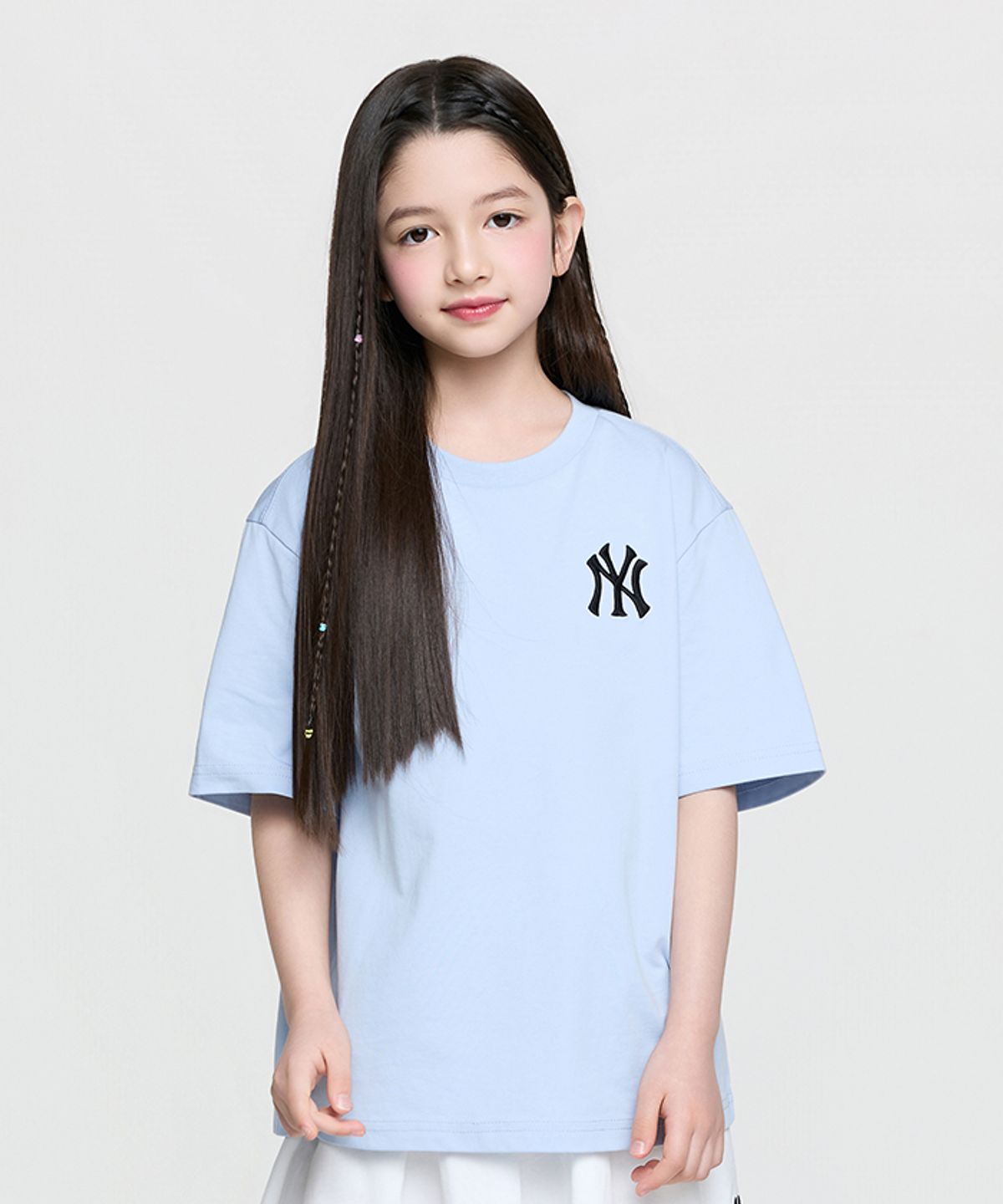 엠엘비 키즈(MLB KIDS) 스포티브 라이크 베이스볼 빅럭스 티셔츠 NY (Mg. Sky Blue)