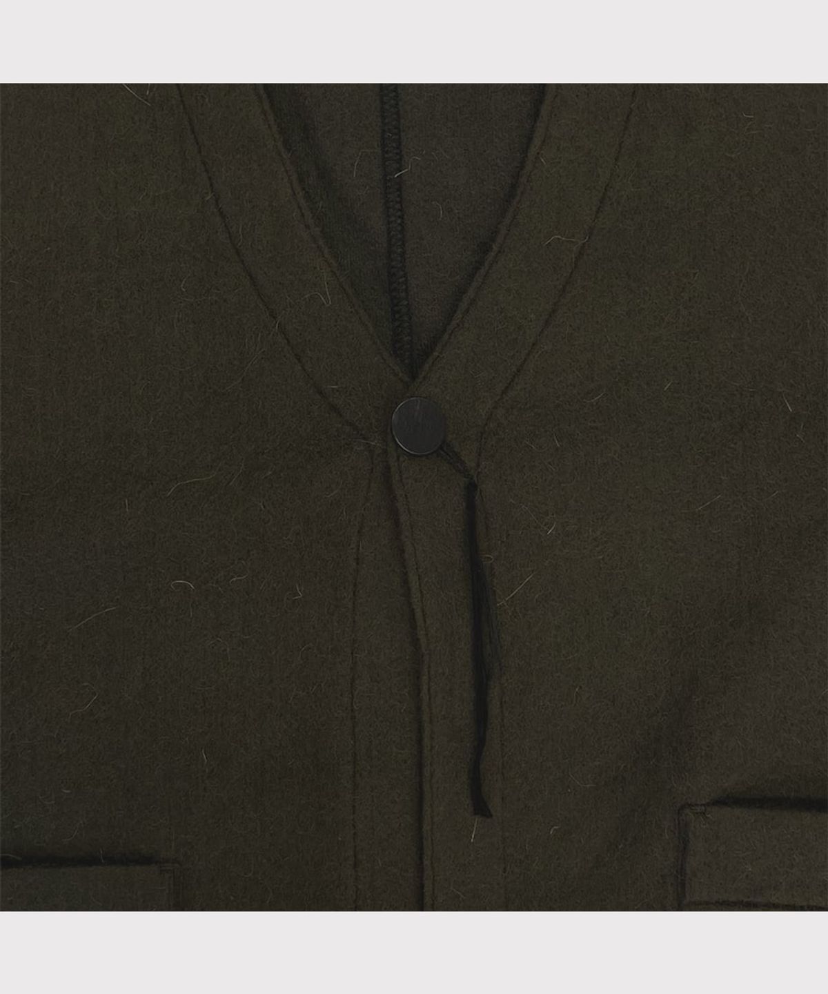 마이너스(MINUS) Cut Off 1B Cardigan(NEEDLE SHAGGY MOHAIR) - OLIVE