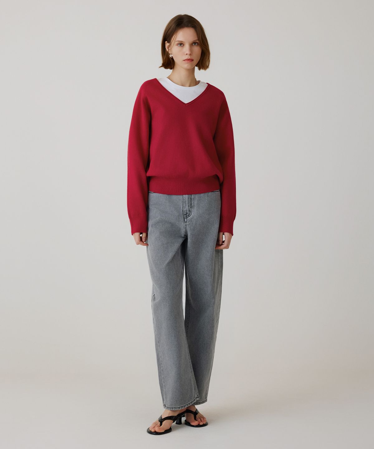 시야쥬(SIYAZU) SIJN6111 발란스 커브드 컬러 데님_Vintage gray