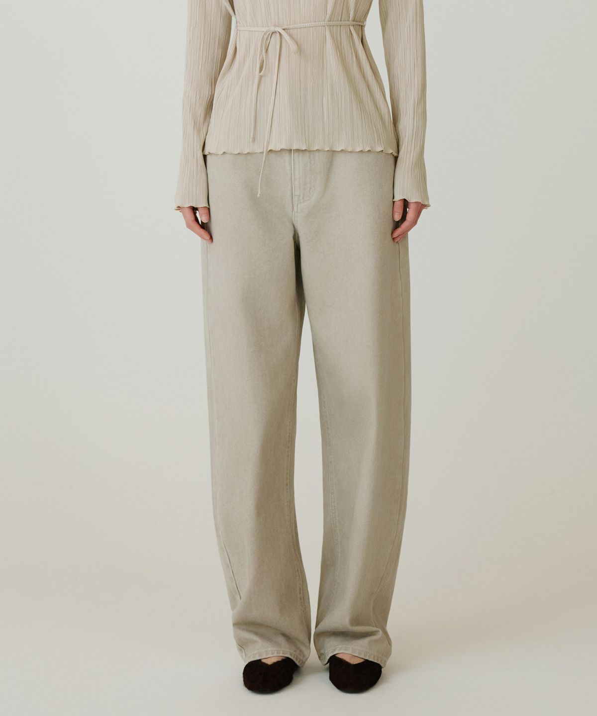 시야쥬(SIYAZU) SIJN6111 발란스 커브드 컬러 데님_Vintage beige