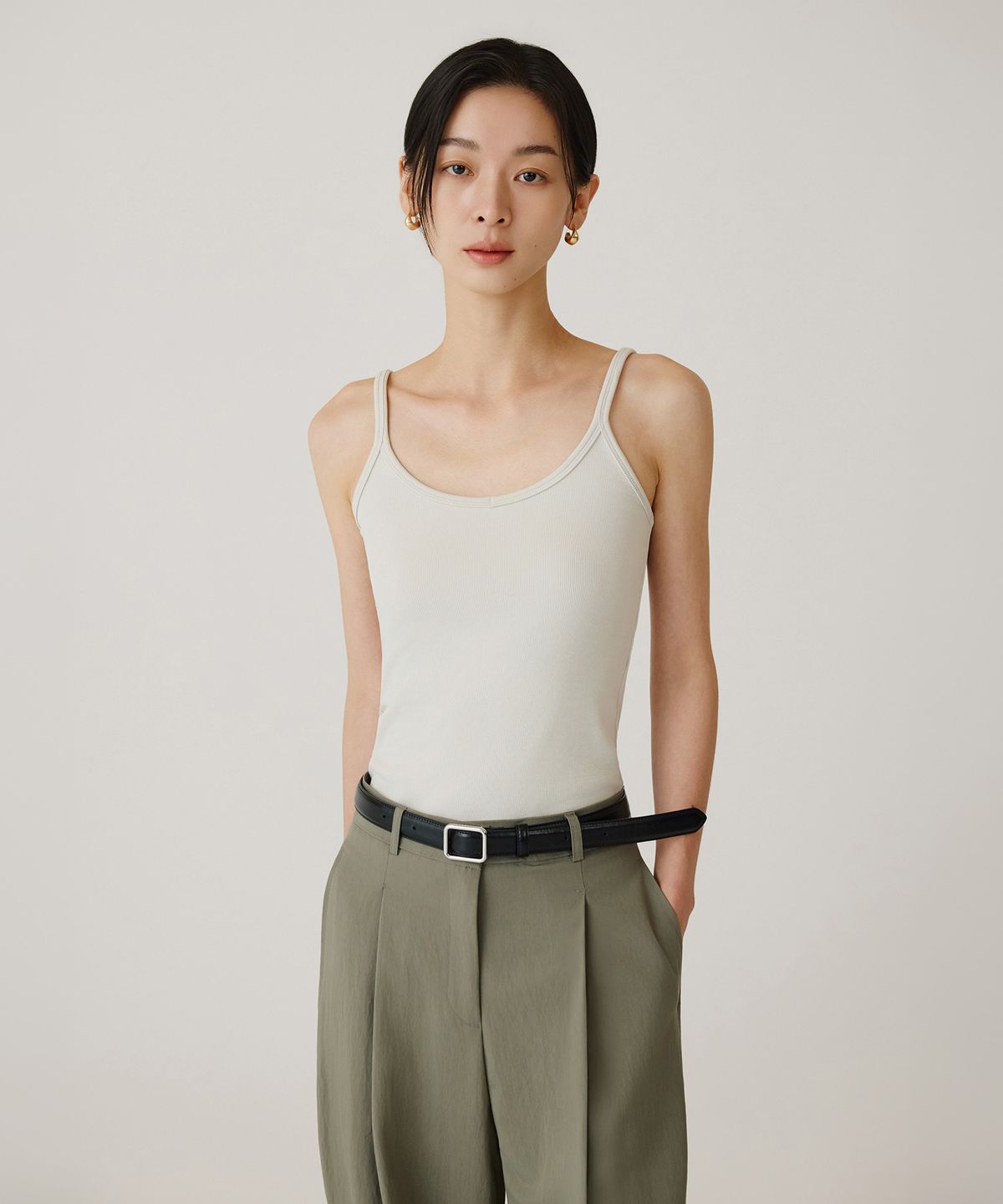 시야쥬(SIYAZU) SITP5269 컴포트 브이넥 나시탑_Greige