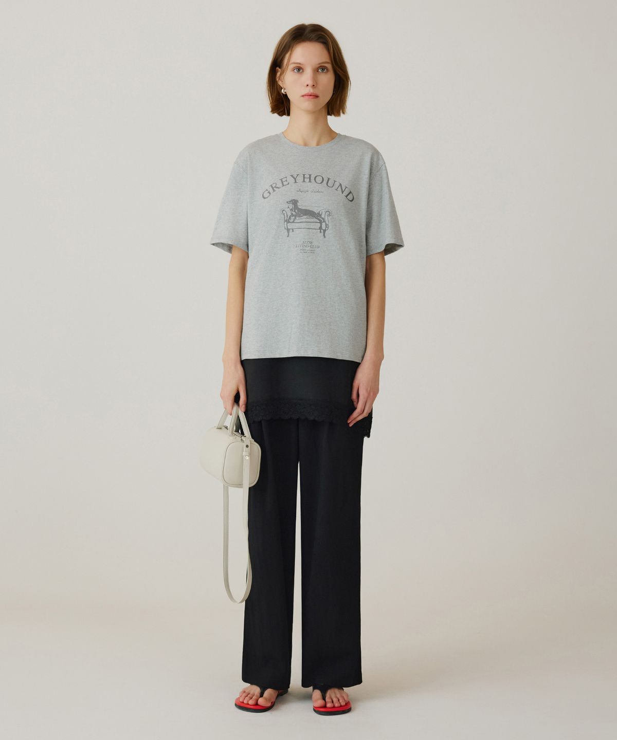 시야쥬(SIYAZU) SITP5264 그레이하운드 반팔 티셔츠_Melange gray