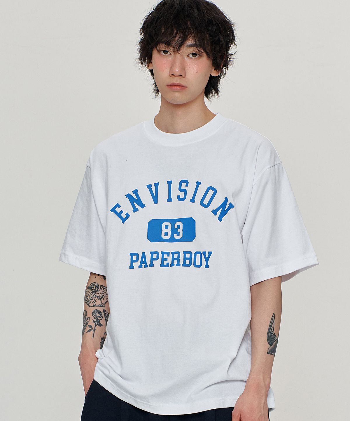페이퍼보이(PAPERBOY) 엔비젼 반팔티셔츠-화이트