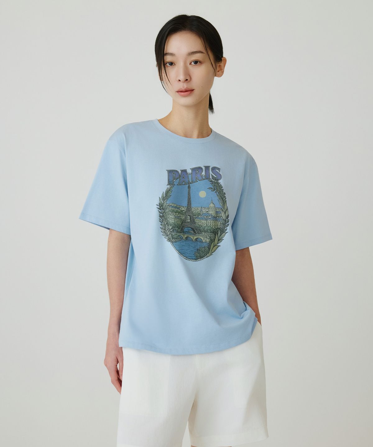 시야쥬(SIYAZU) SITP5262 PARIS 반팔 티셔츠_Pale blue