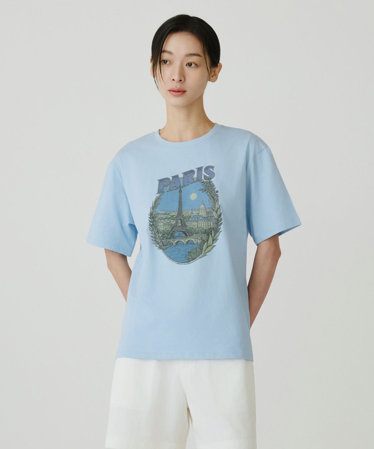 시야쥬(SIYAZU) SITP5262 PARIS 반팔 티셔츠_Pale blue