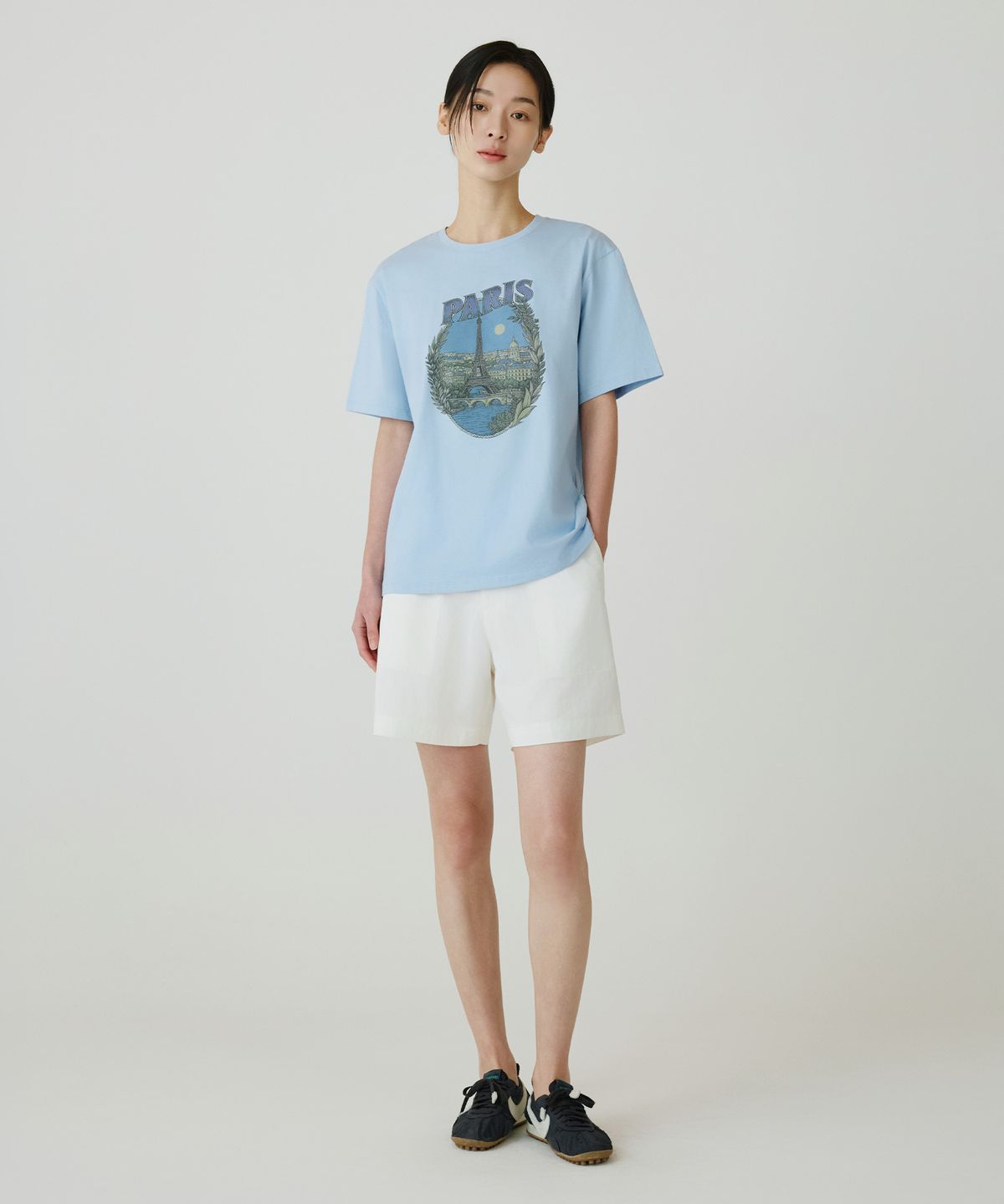 시야쥬(SIYAZU) SITP5262 PARIS 반팔 티셔츠_Pale blue