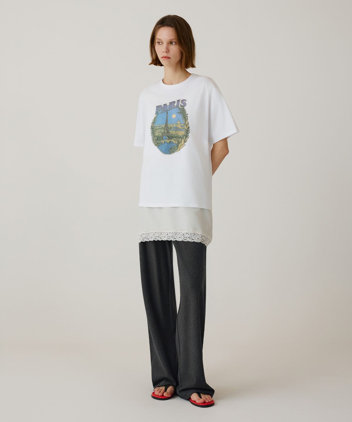 시야쥬(SIYAZU) SITP5262 PARIS 반팔 티셔츠_White