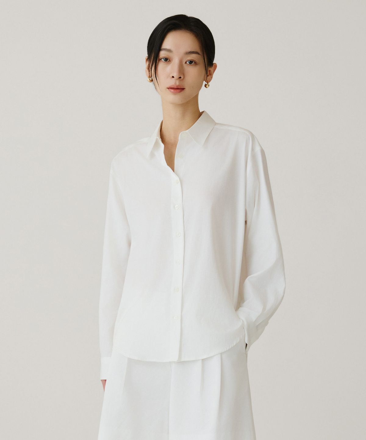 시야쥬(SIYAZU) SITP5258 루즈 핏 리에르 셔츠_White