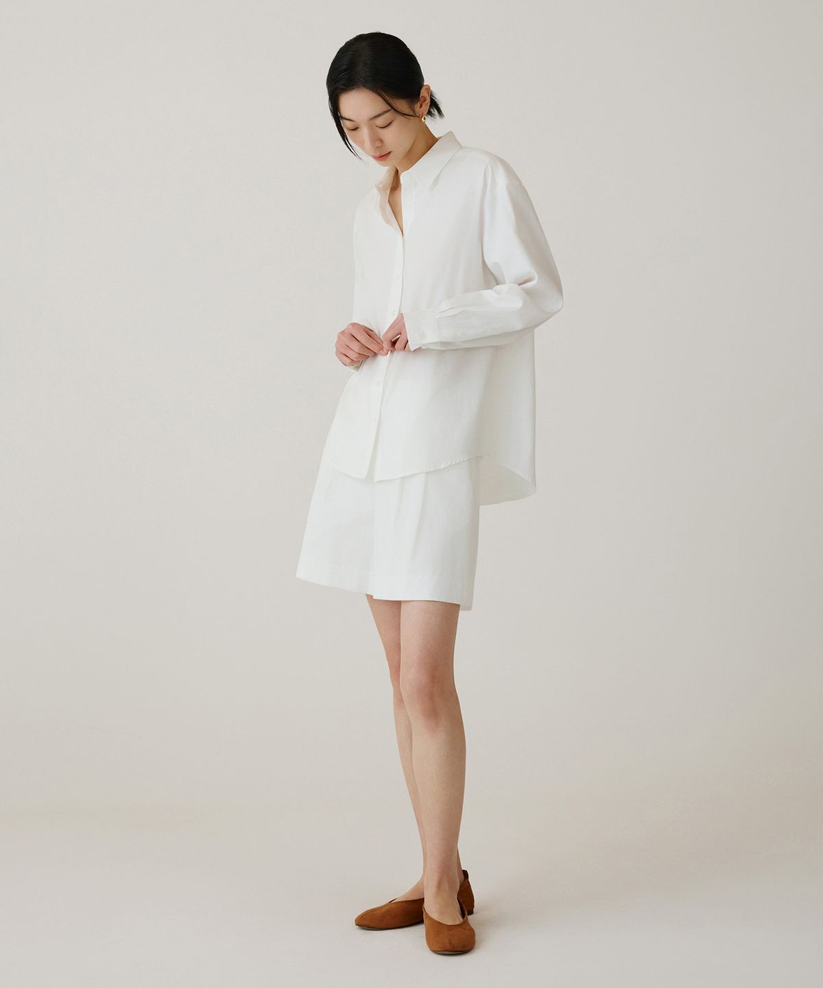 시야쥬(SIYAZU) SITP5258 루즈 핏 리에르 셔츠_White