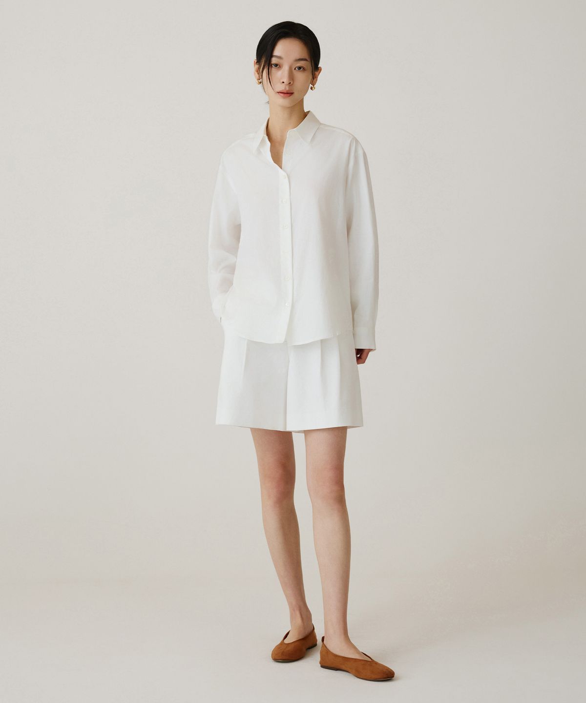 시야쥬(SIYAZU) SITP5258 루즈 핏 리에르 셔츠_White