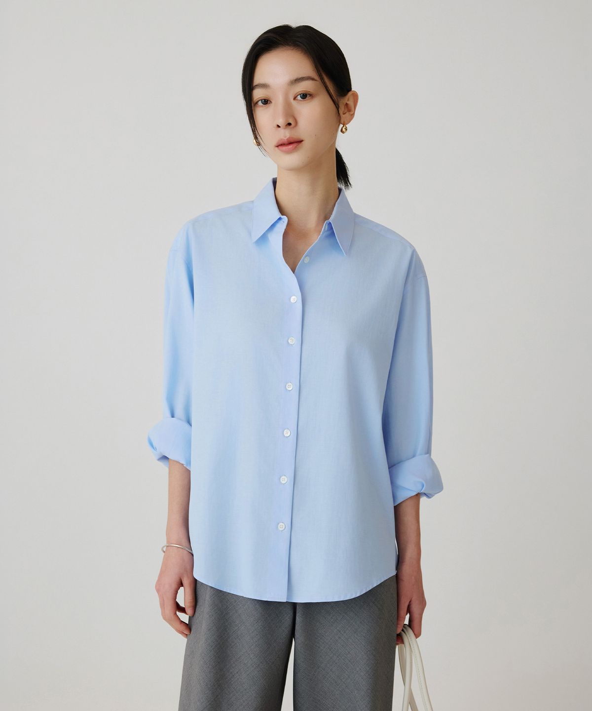 시야쥬(SIYAZU) SITP5258 루즈 핏 리에르 셔츠_Sky blue
