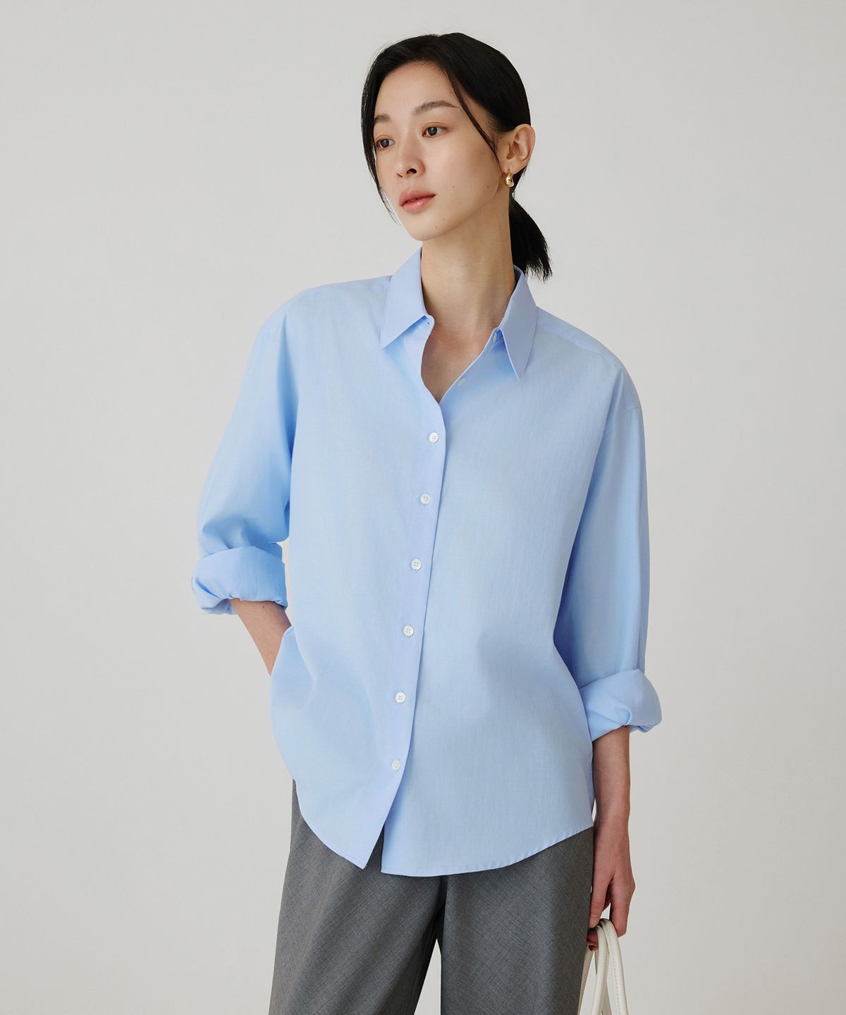 시야쥬(SIYAZU) SITP5258 루즈 핏 리에르 셔츠_Sky blue