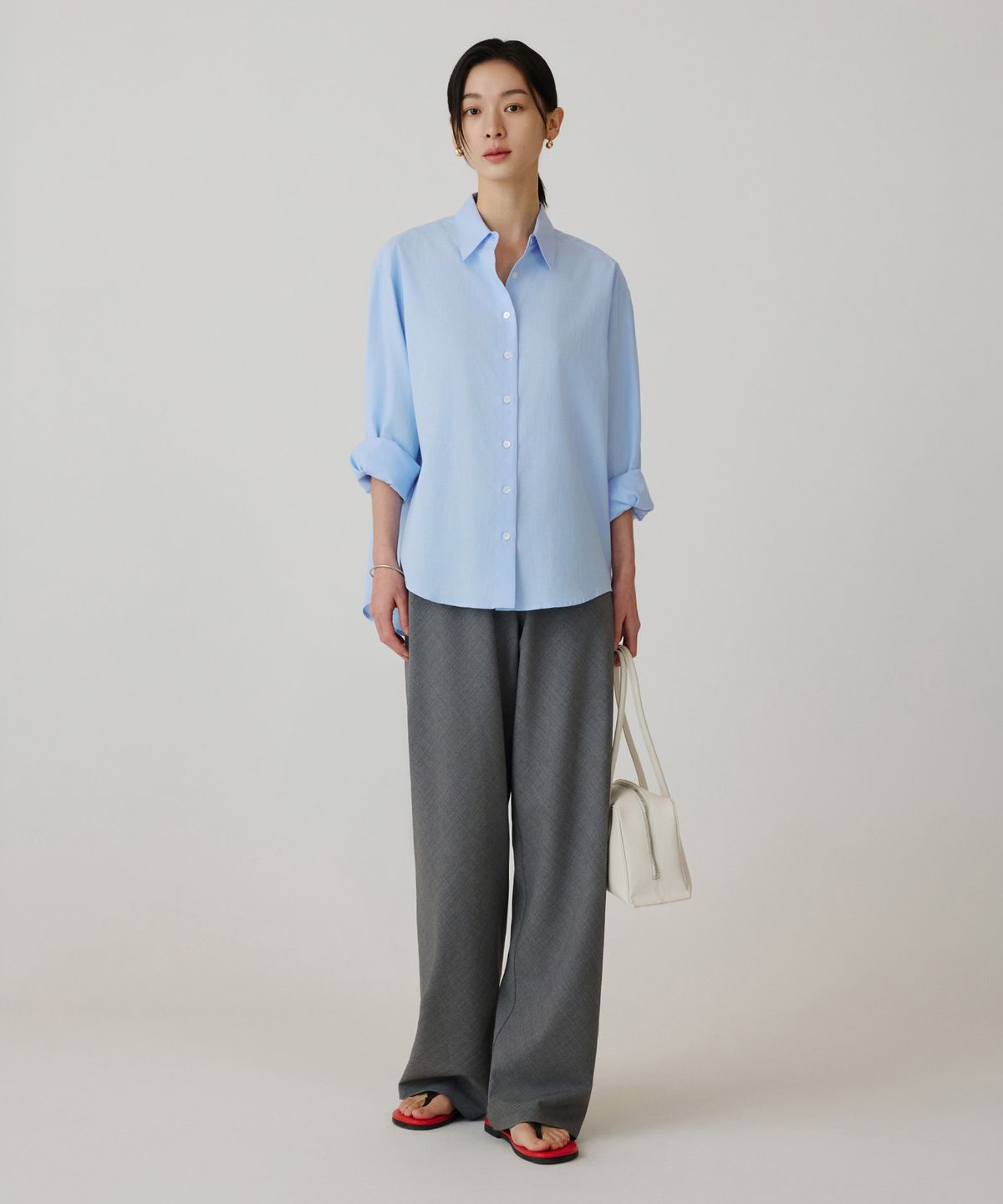 시야쥬(SIYAZU) SITP5258 루즈 핏 리에르 셔츠_Sky blue