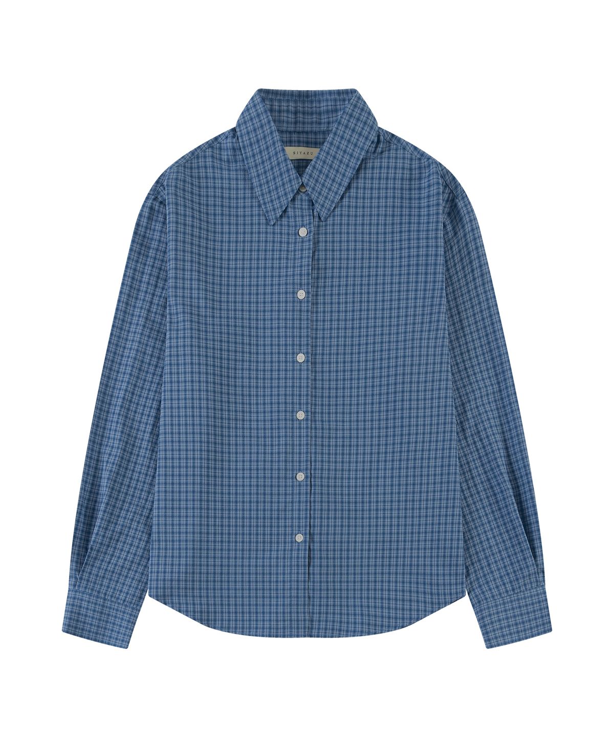 시야쥬(SIYAZU) SITP5257 SUNWELL 도비 체크 레귤러 셔츠_Blue