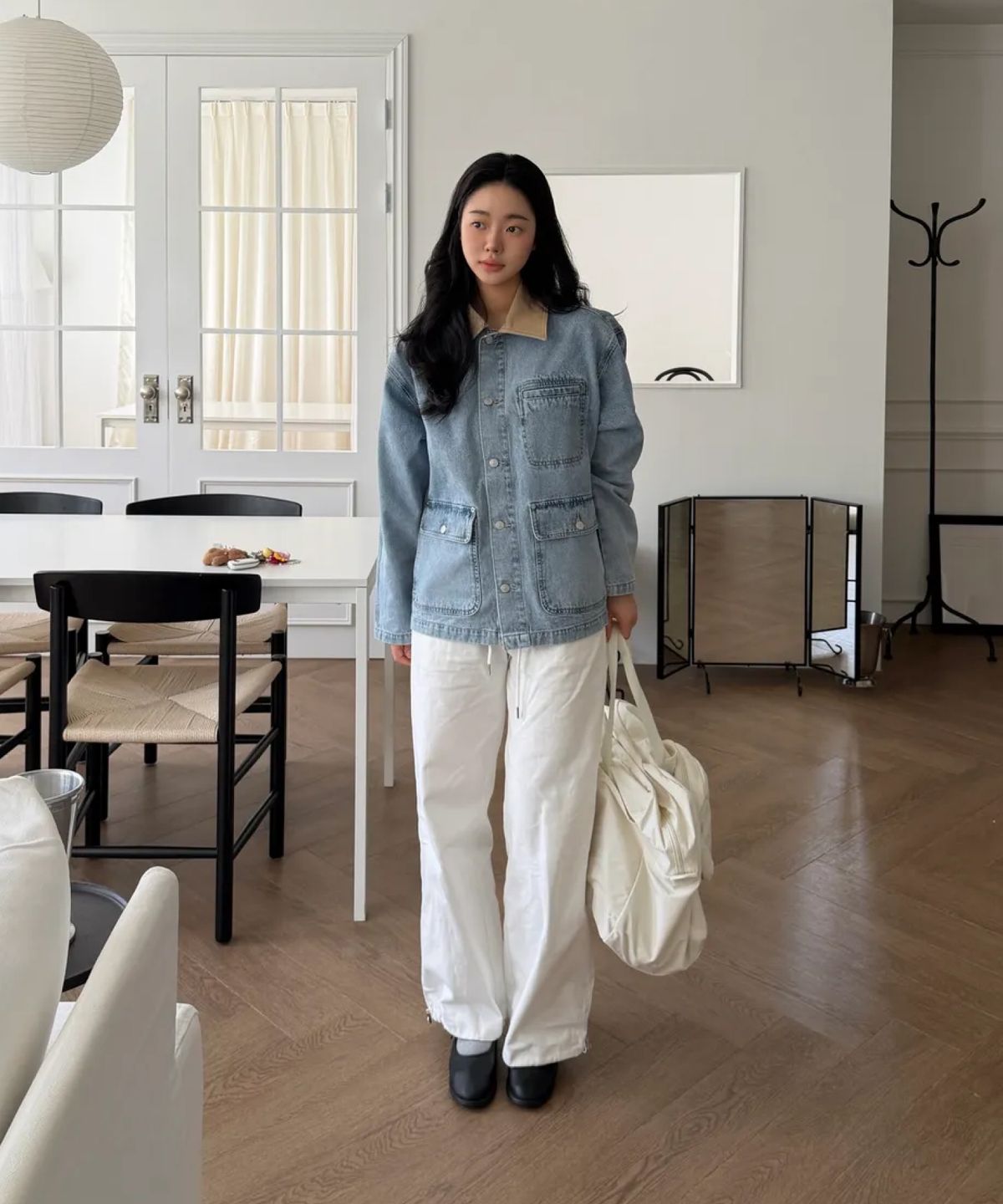 미쏘(MIXXO) 하프 데님 자켓_MIWJEG313J