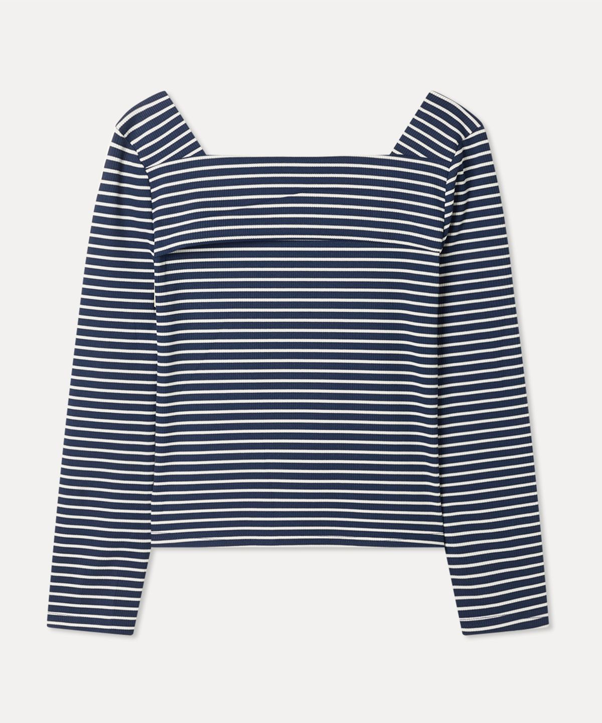 미쏘(MIXXO) 스트라이프 스퀘어넥 긴팔 티셔츠_MIWLWG332A