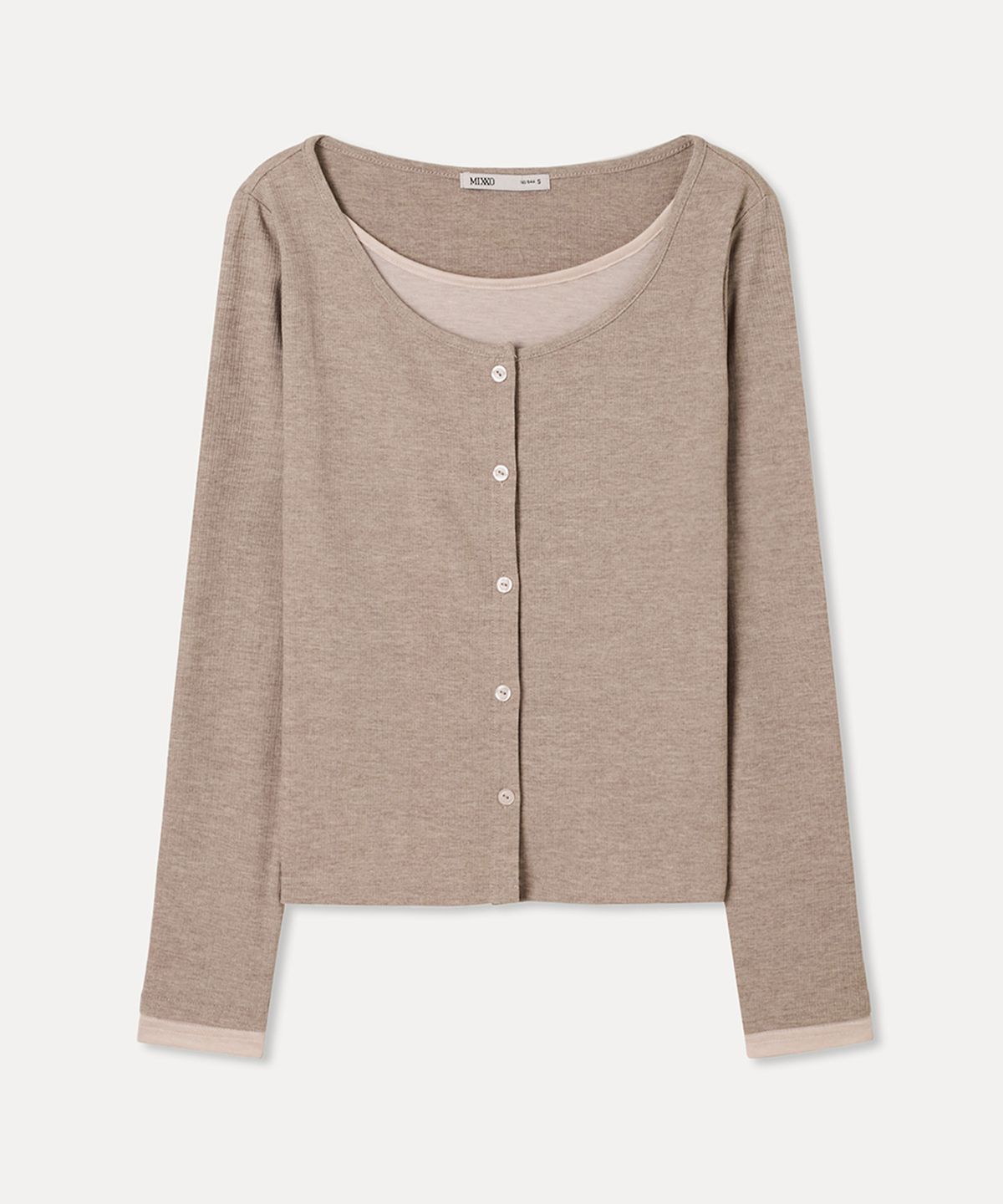 미쏘(MIXXO) 버튼형 레이어드 긴팔 티셔츠_MIWLWG401A MIWHWG57QA