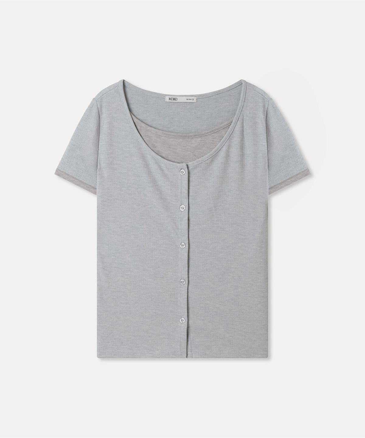 미쏘(MIXXO) 버튼형 레이어드 긴팔 티셔츠_MIWLWG401A MIWHWG57QA
