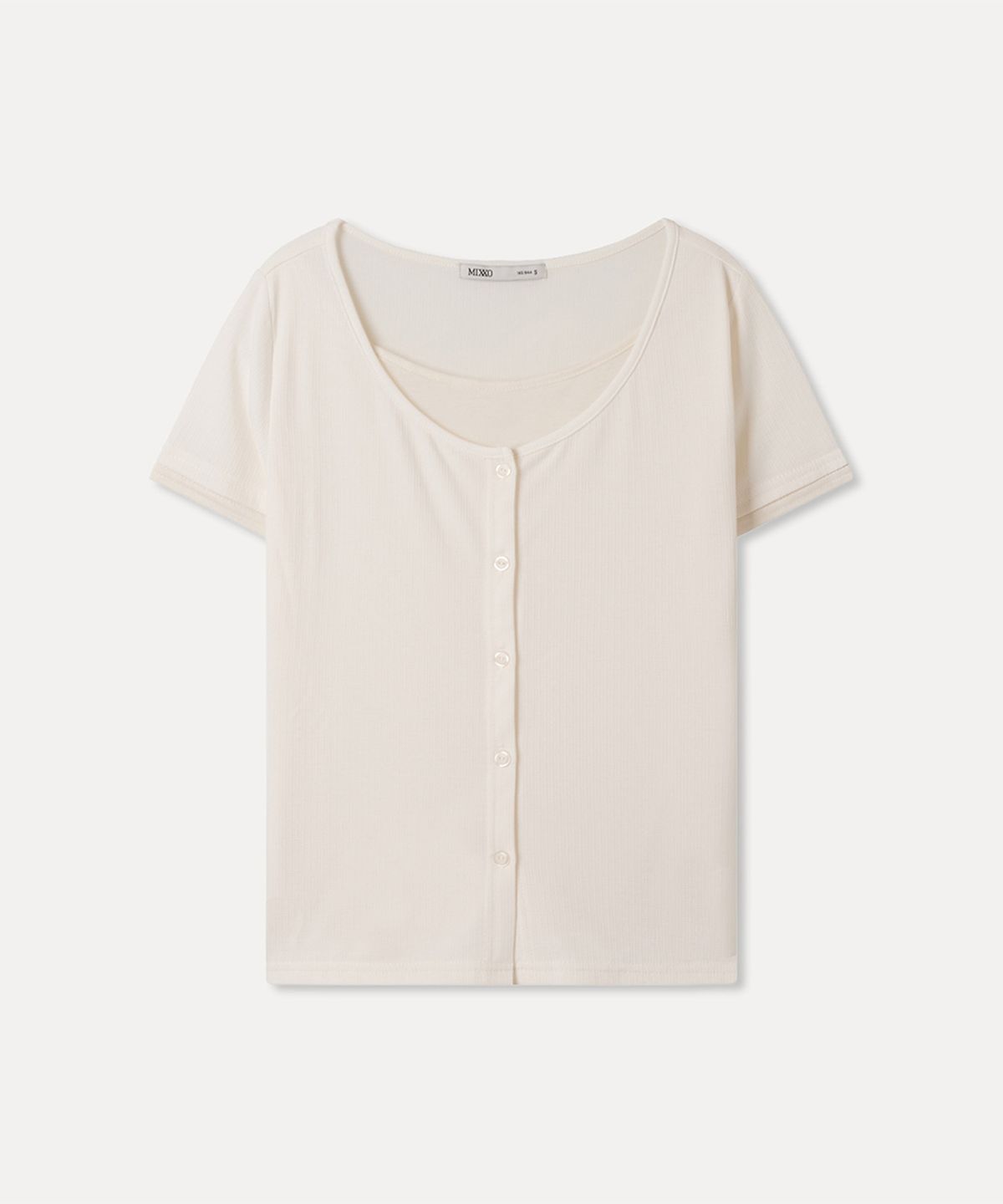 미쏘(MIXXO) 버튼형 레이어드 긴팔 티셔츠_MIWLWG401A MIWHWG57QA
