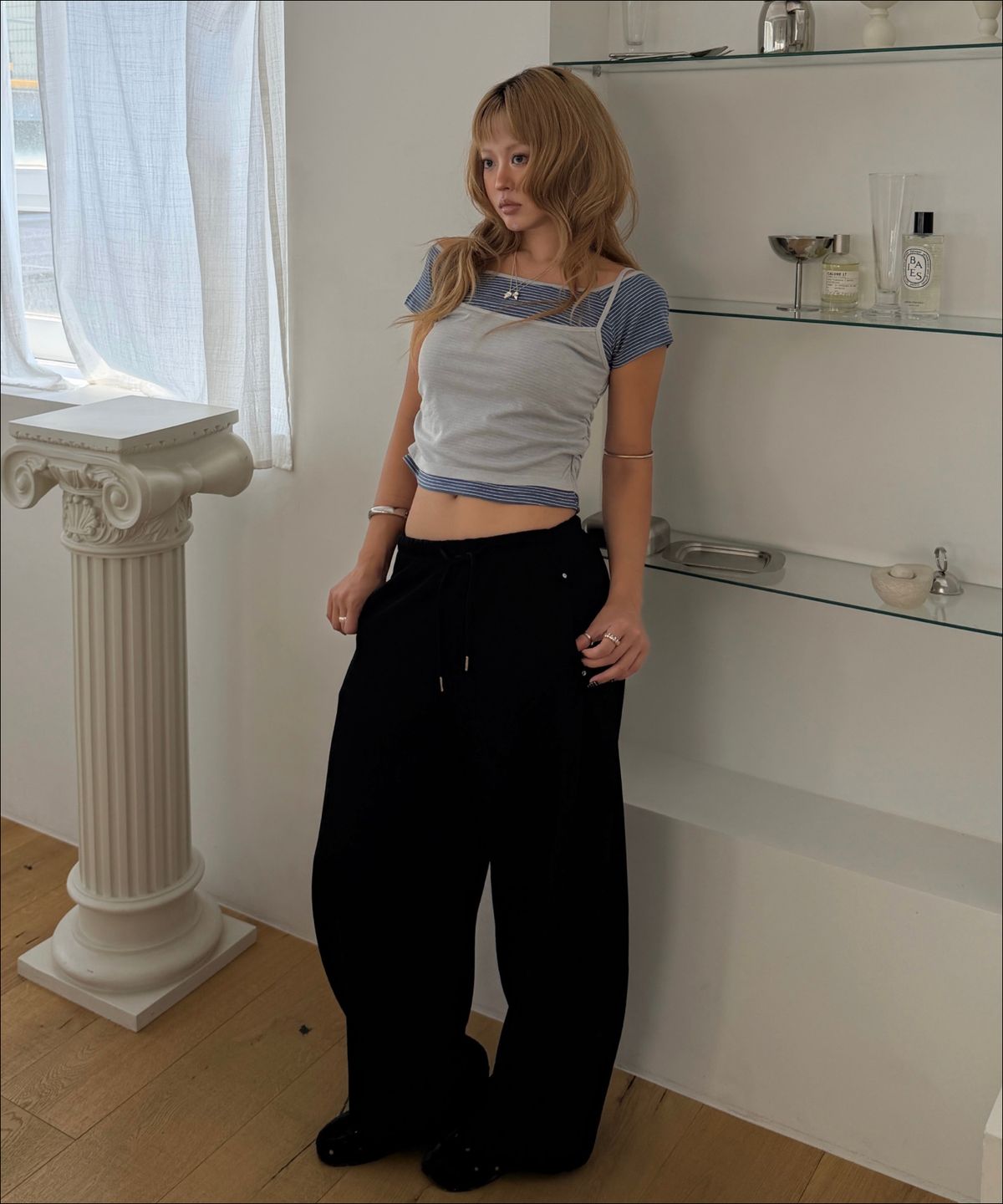 미쏘(MIXXO) 커브드 밴딩 팬츠_MIWTMG80QC/MIWTMG92QA
