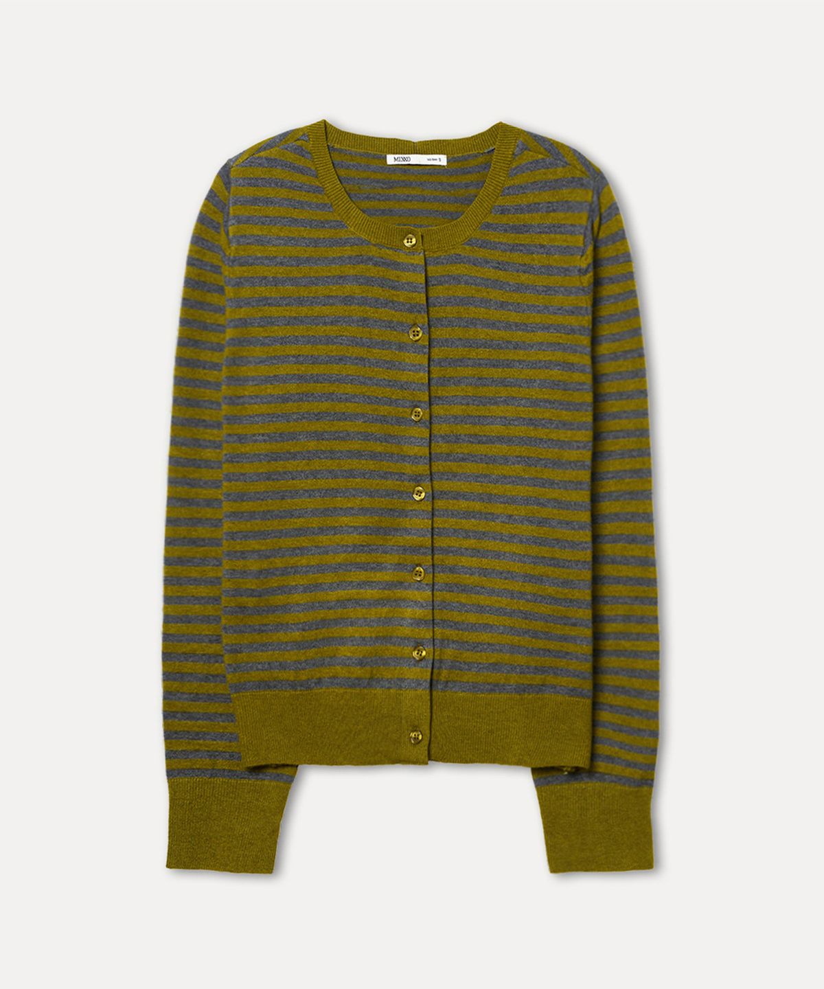 미쏘(MIXXO) 라운드넥 스트라이프 가디건 RE CKFT69T_MIWCKG40QT