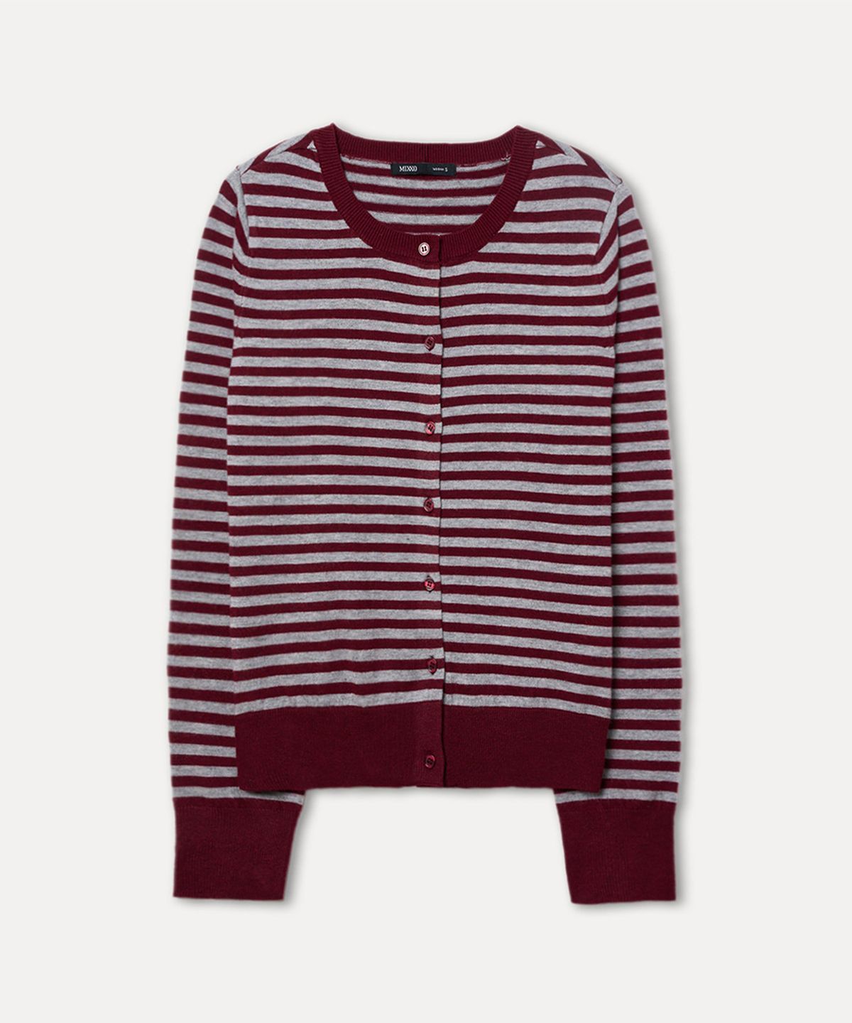 미쏘(MIXXO) 라운드넥 스트라이프 가디건 RE CKFT69T_MIWCKG40QT