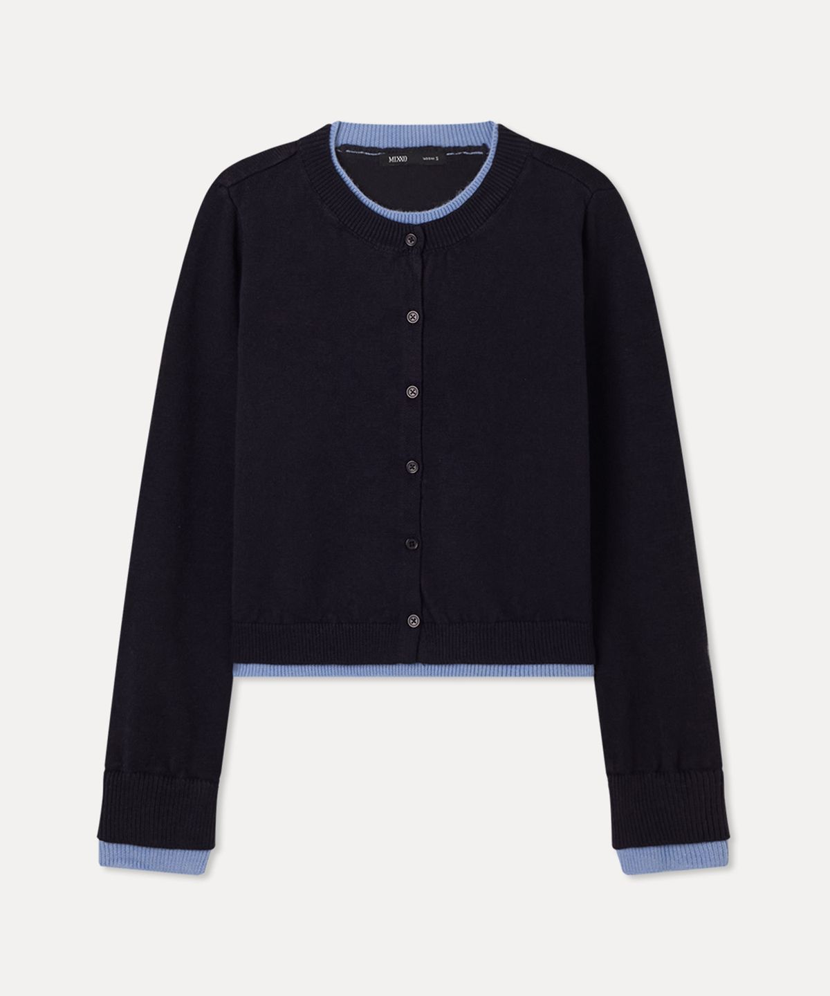 미쏘(MIXXO) 배색 레이어드 버튼 풀오버 RE KAG121T_MIWKAG37QT