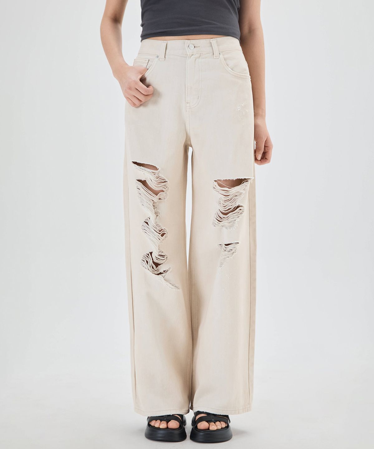 미쏘(MIXXO) 디스트로이드 데님_MIWTJG313J
