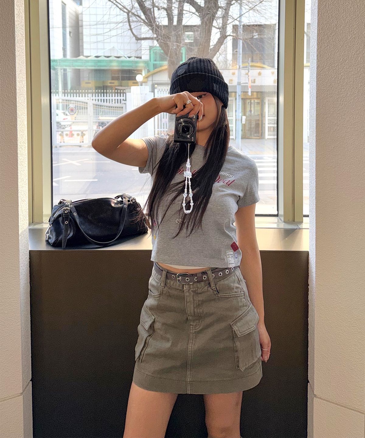 미쏘(MIXXO) 카고 데님 스커트_MIWWHG413J