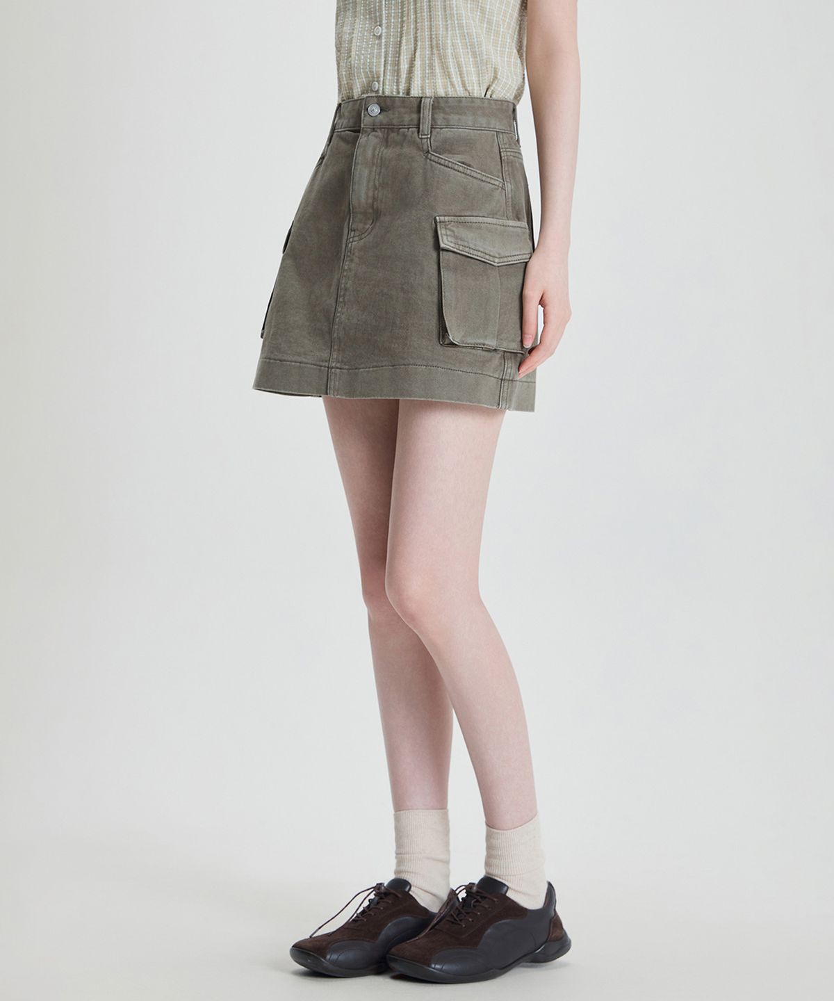 미쏘(MIXXO) 카고 데님 스커트_MIWWHG413J