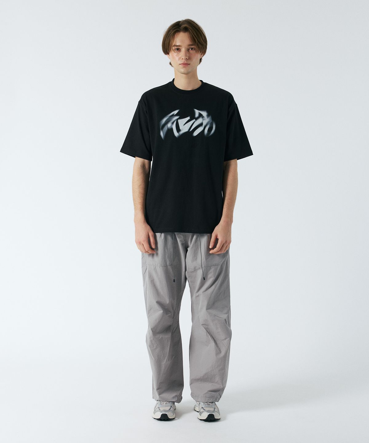 산로(SANRO) [UNISEX] 오버핏 코튼 숏 슬리브 - 블랙