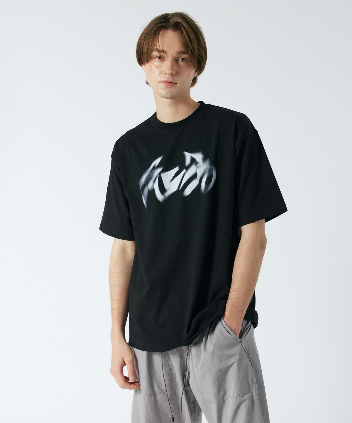 산로(SANRO) [UNISEX] 오버핏 코튼 숏 슬리브 - 블랙