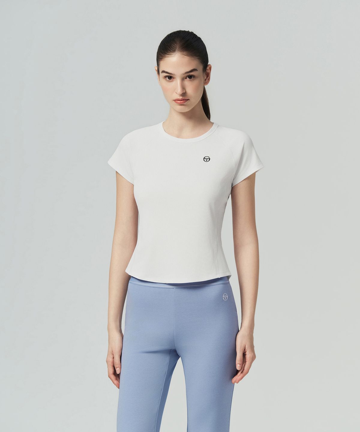 세르지오 타키니(SERGIO TACCHINI) W 립 슬림핏 반팔 티셔츠 (White)