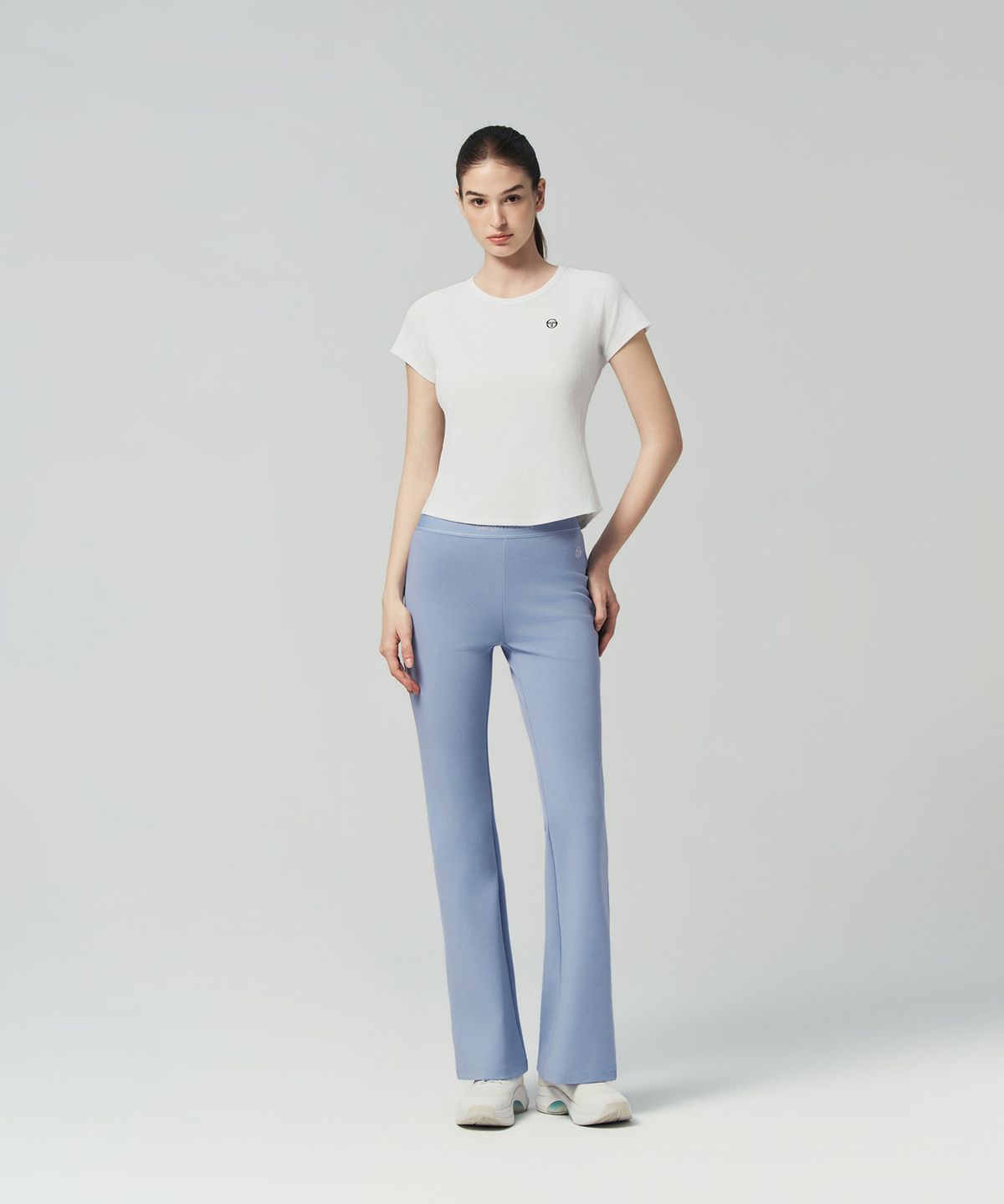 세르지오 타키니(SERGIO TACCHINI) W 립 슬림핏 반팔 티셔츠 (White)