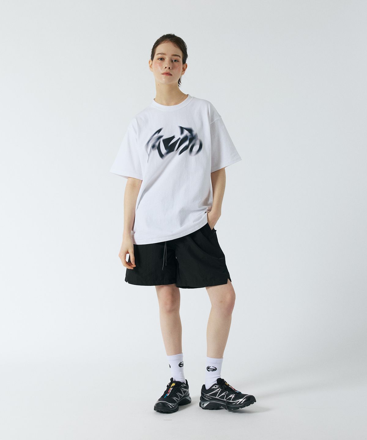 산로(SANRO) [UNISEX] 오버핏 코튼 숏 슬리브 - 화이트