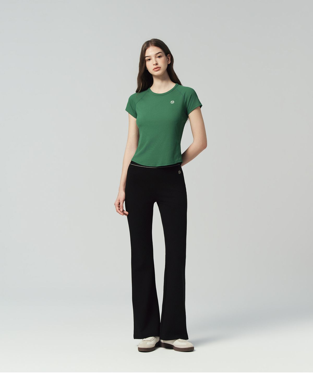세르지오 타키니(SERGIO TACCHINI) W 립 슬림핏 반팔 티셔츠 (Green)