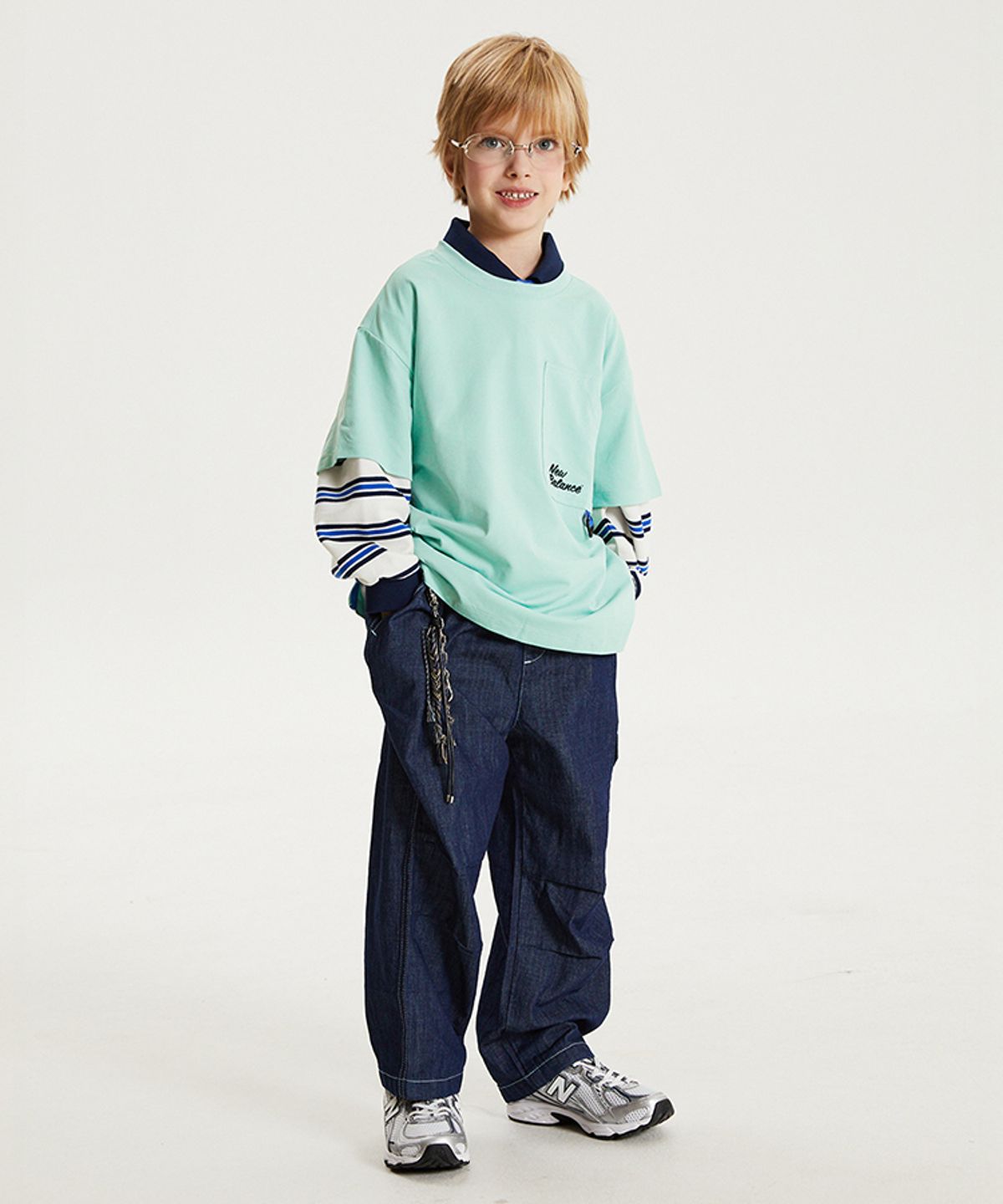 뉴발란스 키즈(NEWBALANCEKIDS) NBSC_아동 포켓 포인트 반팔 티셔츠 NK9EG2771U84