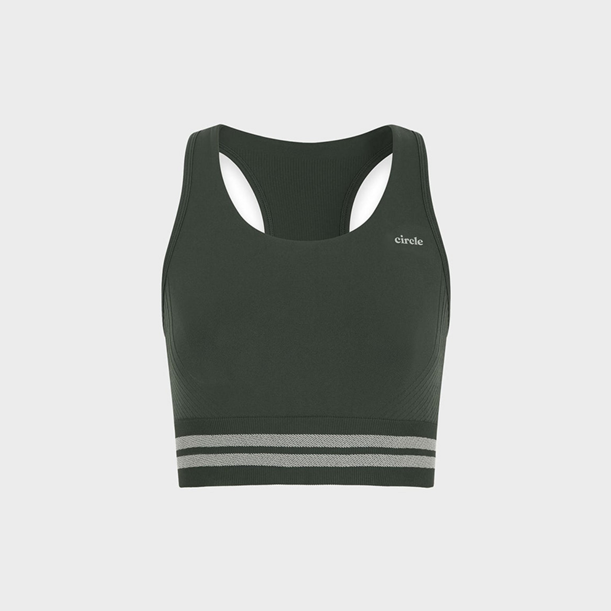 써클 스포츠웨어(CIRCLE SPORTSWEAR) 에센셜 킵 더 플로우 심리스 스포츠브라 포레스트 그린 여성