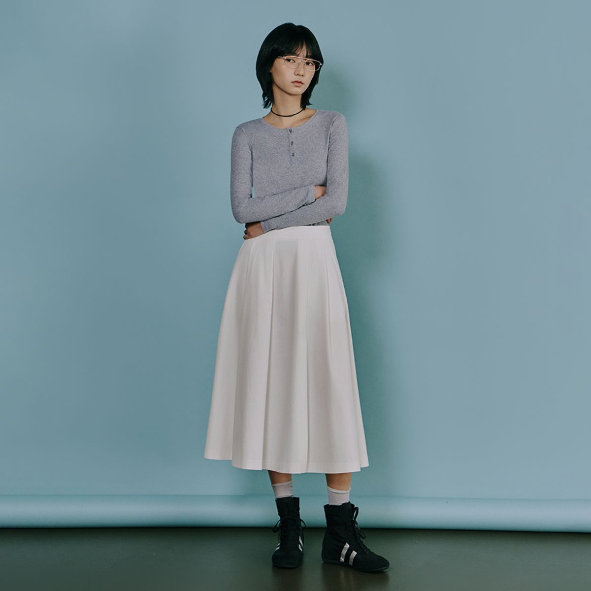 랩(LAP) 플레어 롱 스커트 AS1WS264
