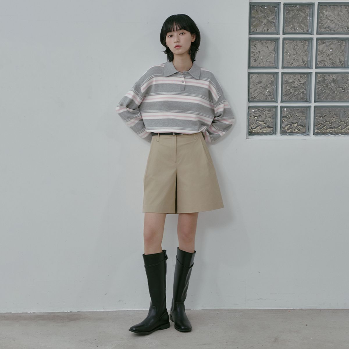 랩(LAP) 버뮤다 핀턱 팬츠 AS1WP260