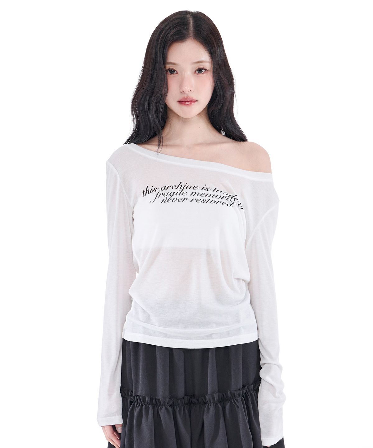 알키알카(ALKI ALKA) Sheer Long Sleeve (Ivory)