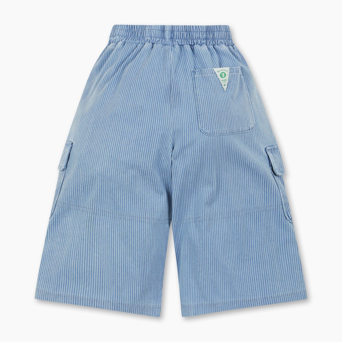 베네통키즈(BENETTONKIDS) 데님 다이마루 카고 팬츠_QATP04611BL