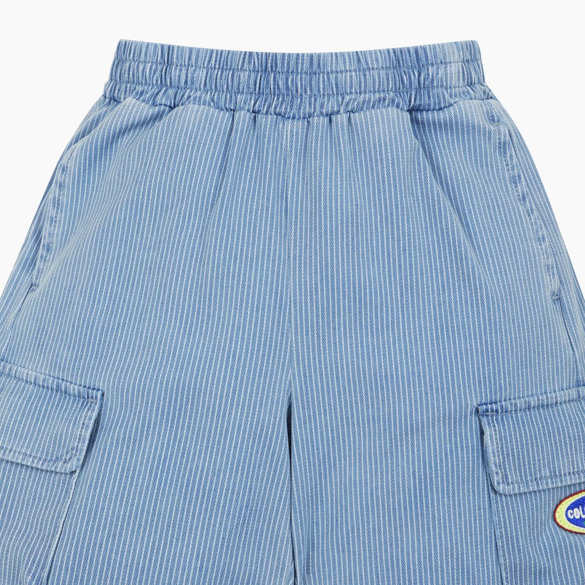 베네통키즈(BENETTONKIDS) 데님 다이마루 카고 팬츠_QATP04611BL