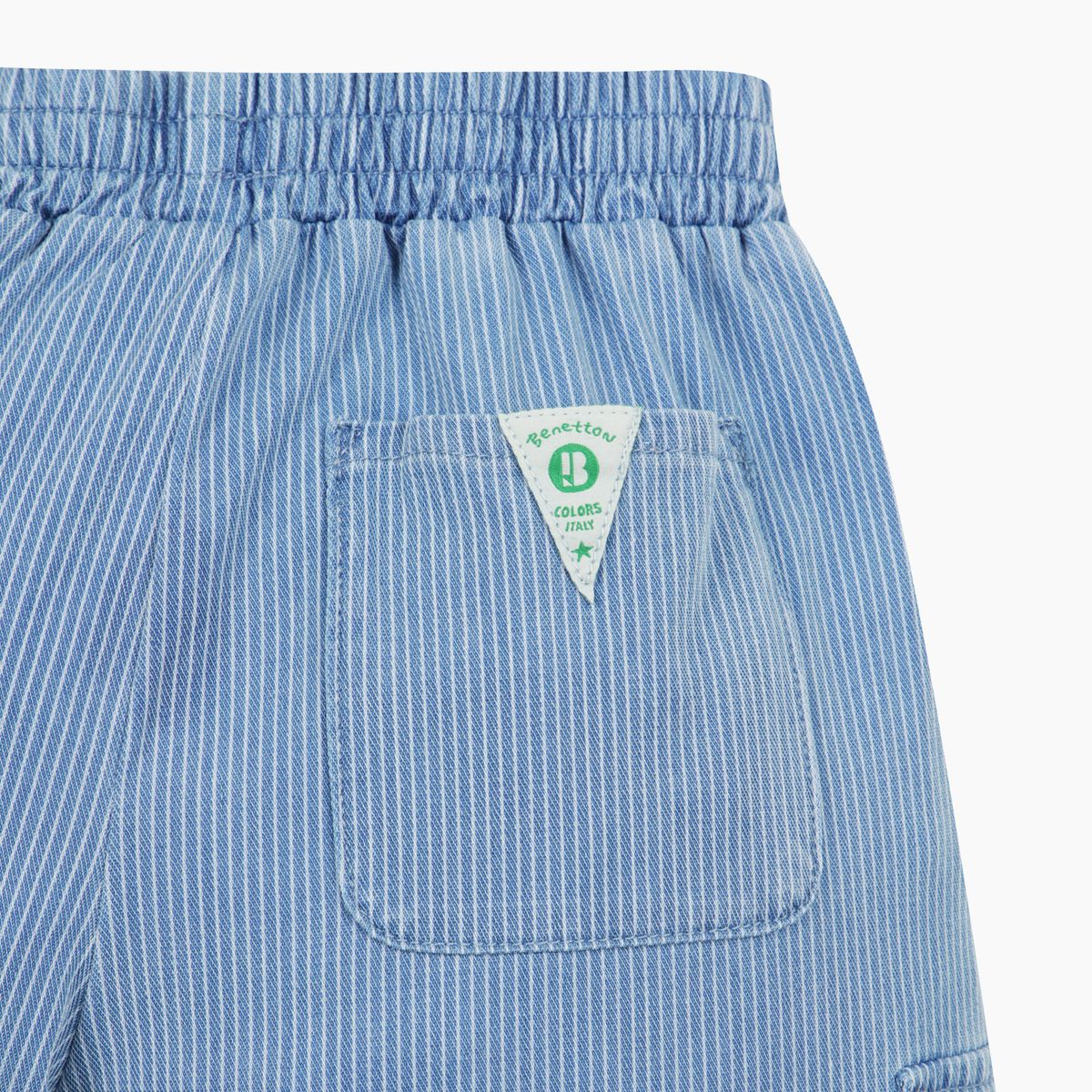 베네통키즈(BENETTONKIDS) 데님 다이마루 카고 팬츠_QATP04611BL