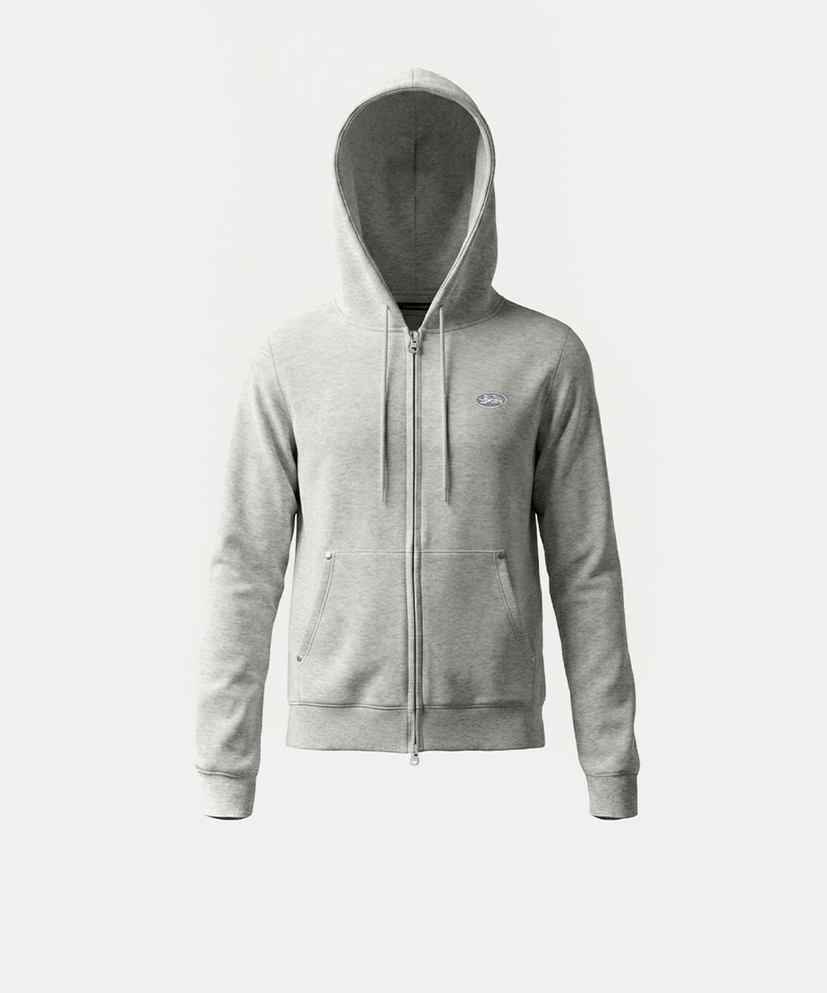 배드블러드(BADBLOOD) BS Soft Terry Zip-Up Hoodie - White melange