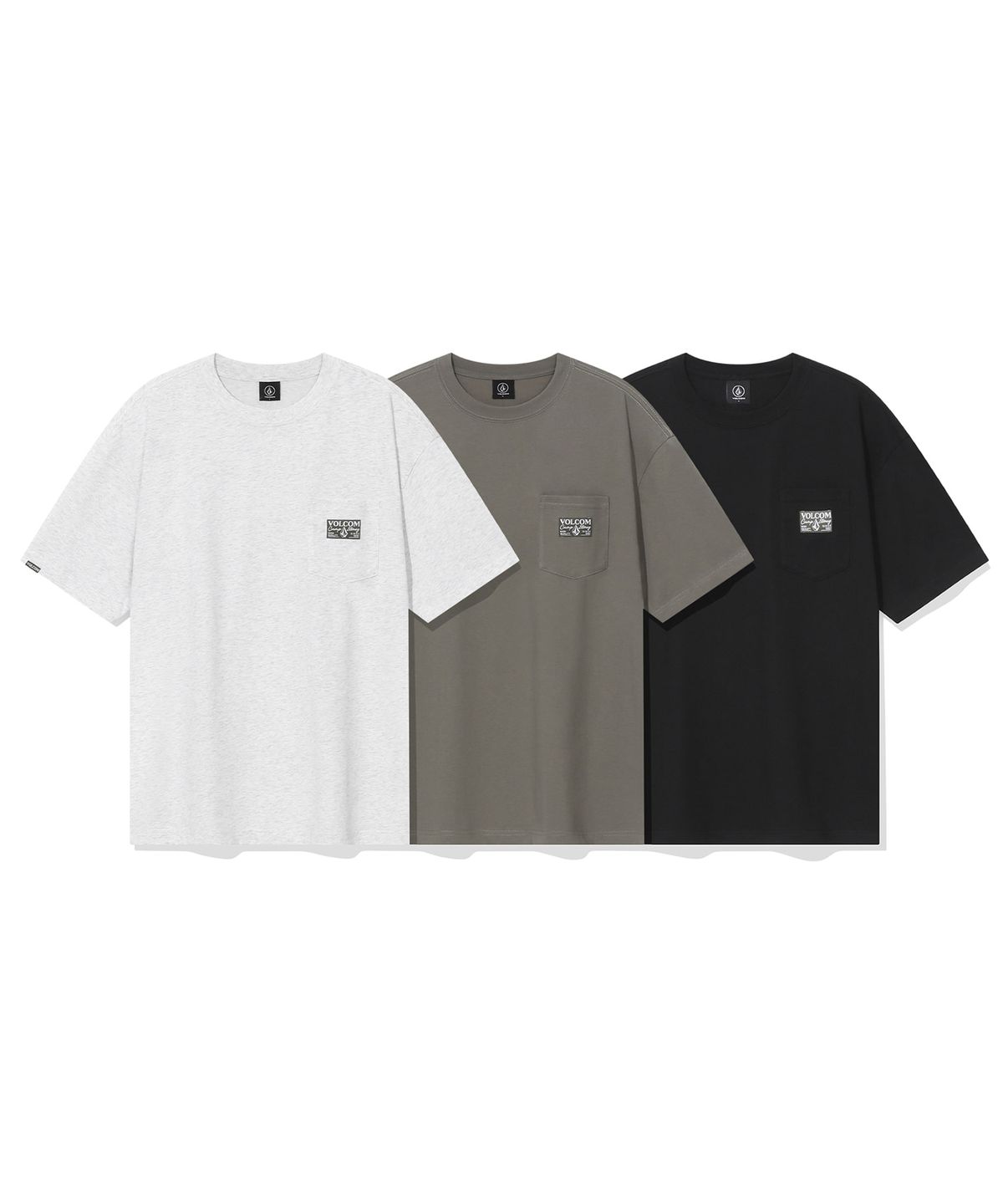 볼컴(VOLCOM) 캠프 스토니 포켓 오버핏 반팔티(라이트 카키)