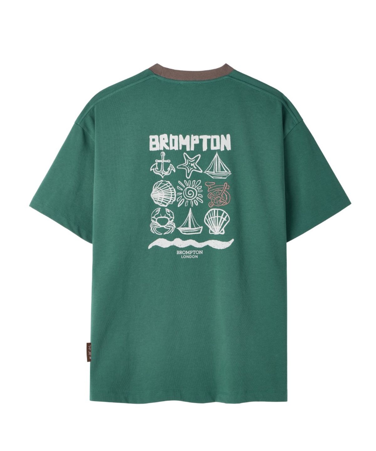 브롬톤 런던(BROMPTON LONDON) TROPICAL BACK GRAPHIC HALF SLEEVE T-SHIRT - GREEN (P262UTS139)