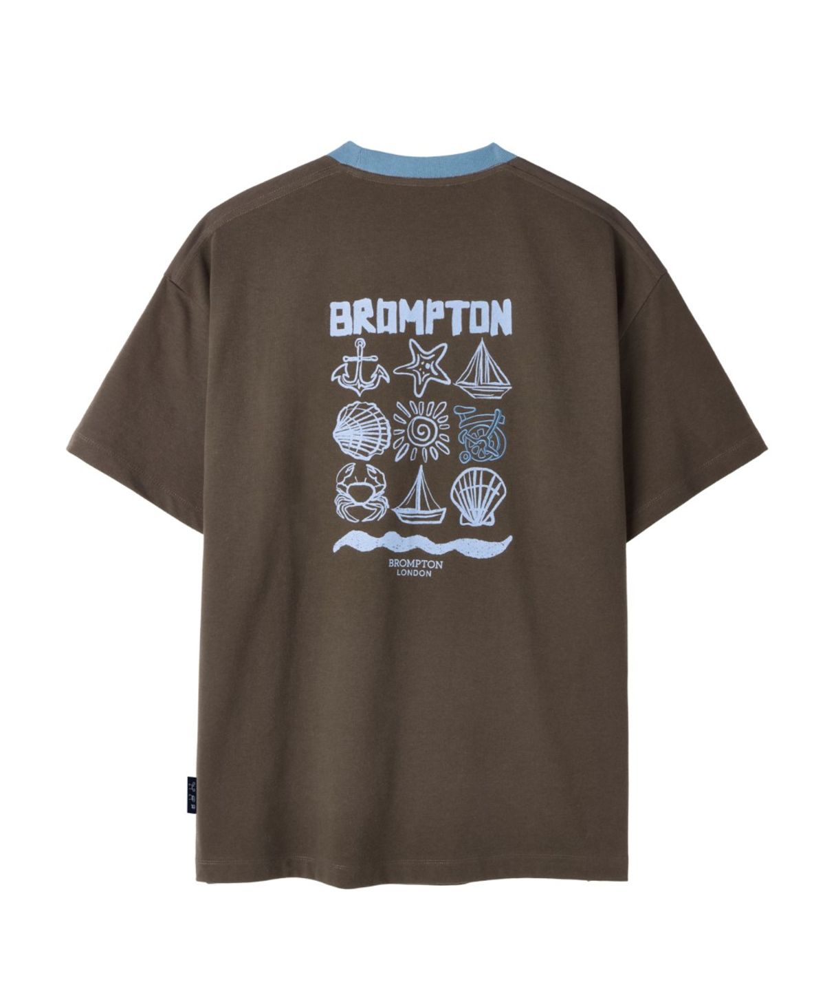 브롬톤 런던(BROMPTON LONDON) TROPICAL BACK GRAPHIC HALF SLEEVE T-SHIRT - BROWN (P262UTS139)