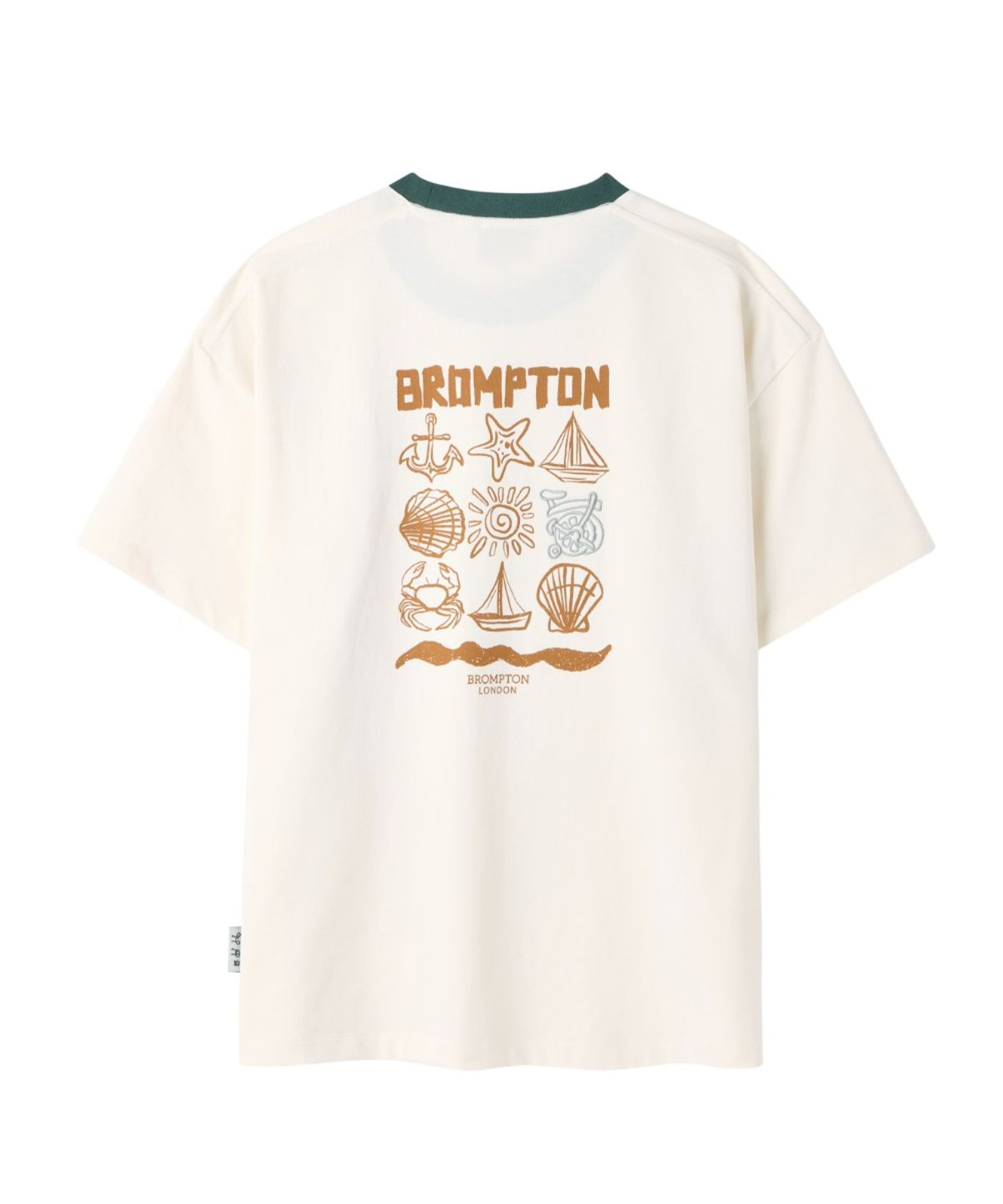 브롬톤 런던(BROMPTON LONDON) TROPICAL BACK GRAPHIC HALF SLEEVE T-SHIRT - CREAM (P262UTS139)