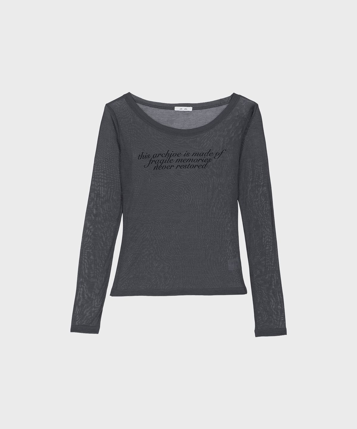알키알카(ALKI ALKA) Sheer Long Sleeve (Charcoal)
